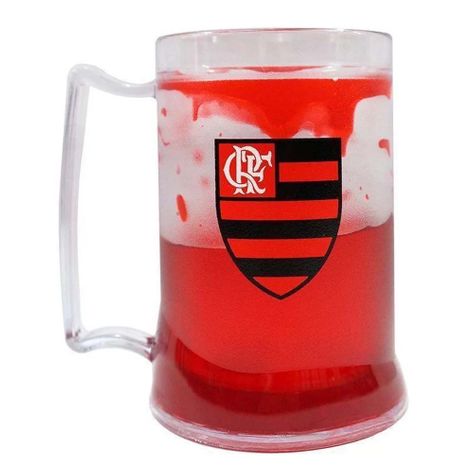 Caneca Gel Flamengo Escudo 400 Ml Gel Vermelho UN
