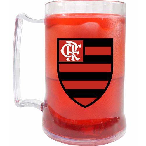Caneca Gel Vermelho 400ml Escudo - Flamengo