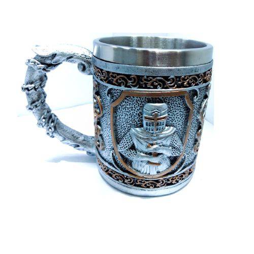 Caneca Medieval Cavaleiro Templário Coleção Presente Mug 3D