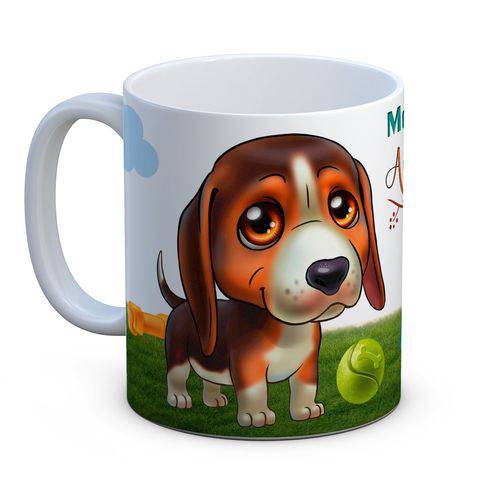 Caneca Personalizada Porcelana Coleção Pet - Beagle