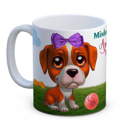 Caneca Personalizada Porcelana Coleção Pet - Boxer Puppy