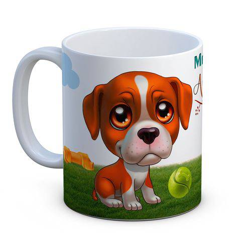Caneca Personalizada Porcelana Coleção Pet - Boxer Puppy