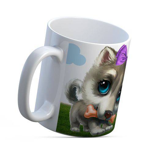 Caneca Personalizada Porcelana Coleção Pet - Husky
