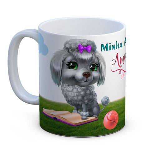 Caneca Personalizada Porcelana Coleção Pet - Poodle