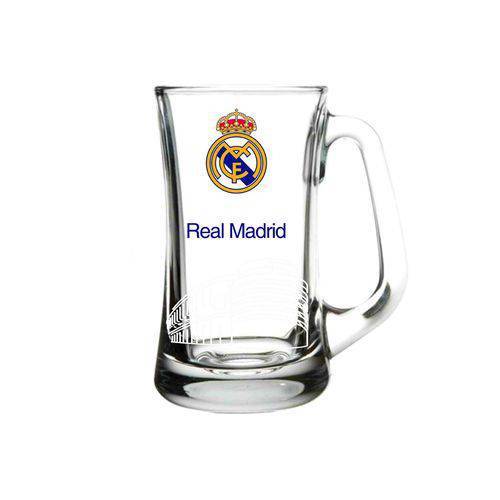 Caneca Scandin em Vidro Real Madrid 355ml Transparente