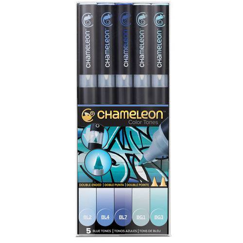 Caneta Artistica Chameleon Color Tones Tons de Azul 005 Cores Ct0513