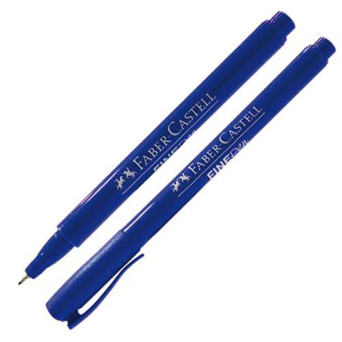 Caneta com Ponta Porosa Fine Pen 0,4mm Ultra Fina Azul Cx.C/12 Faber-Castell