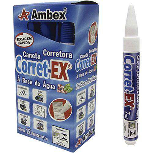 Caneta Corretiva Corret-ex 7ml Plastica Radex Cx.c/12