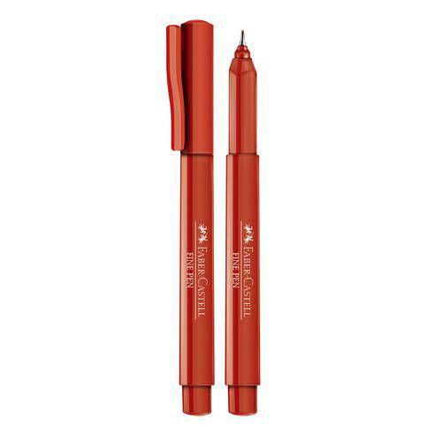 Caneta Fine Pen Vermelha Faber Castell