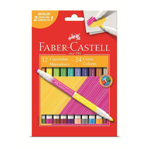 Caneta Hidrocor Faber Castell Bicolor 024 Cores 15.0612p
