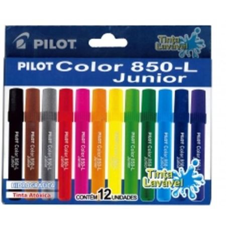 Caneta Hidrográfica 12 Cores Tinta Lavável Color 850-L Junior Pilot