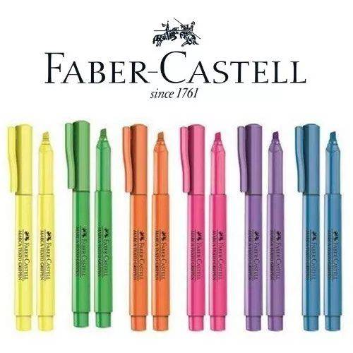Caneta Marca Texto Neon Grifpen Faber Castell - Kit com 6 Cores