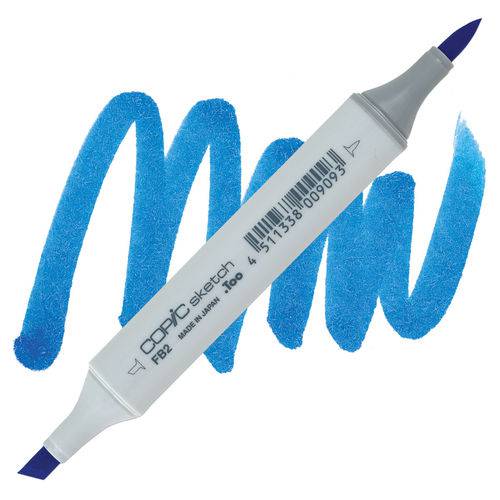 Caneta Marcador Artístico Copic Sketch Ponta Dupla Fluorescent Dull Blue FB2