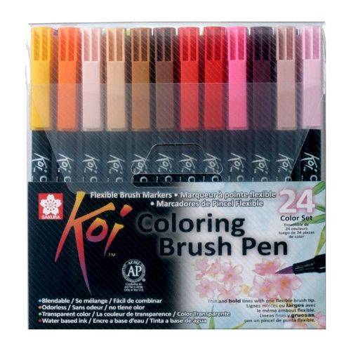 Caneta Marcador Artístico Sakura Koi Coloring Brush 024 Cores Xbr-24