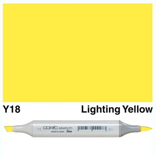 Caneta Marcador Copic Sketch Ponta Dupla Lightning Yellow Y18