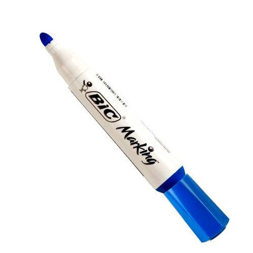 Caneta Marcador de Quadro Branco Recarregável Bic Marking Azul