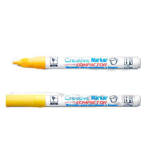 Caneta para Porcelana Compactor Creative Marker 2 Mm - Cor: Amarelo