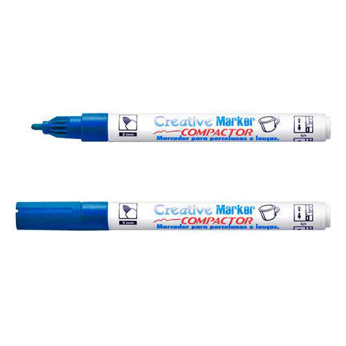 Caneta para Porcelana Compactor Creative Marker 2 Mm - Cor: Azul