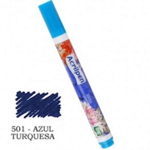 Caneta para Tecidos Azul Turquesa Acrilpen 501 Acrilex