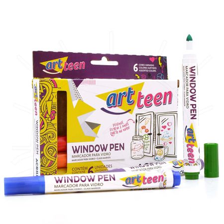 Caneta para Vidro Window Pen Acrilex - 6 Unidades