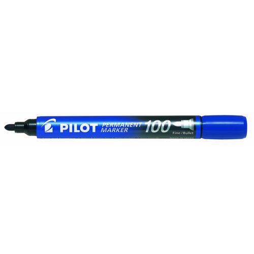 Caneta Permanente Pilot 100 Ponta Redonda Azul S.a-100-l