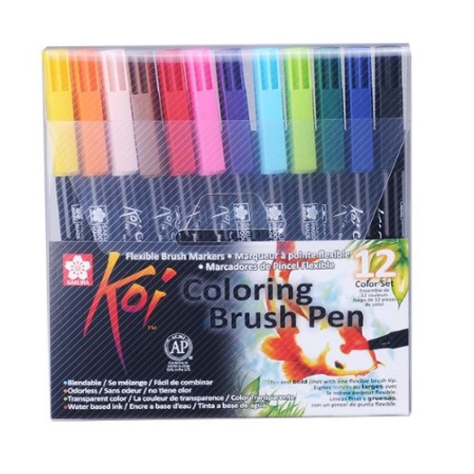 Caneta Pincel Koi Coloring Brush Pen 12 Cores Xbr-12 Miwa