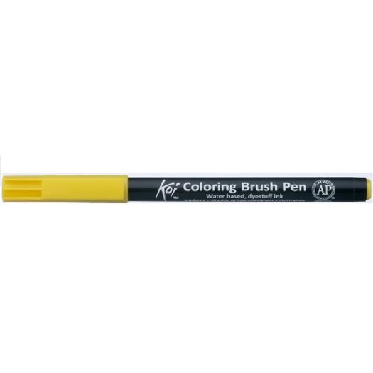 Caneta Pincel Koi Coloring Brush Pen Amarela Xbr3-Pb Miwa