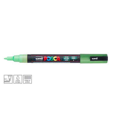 Caneta Posca Pc-3ml Verde C/ Glitter Uni-ball