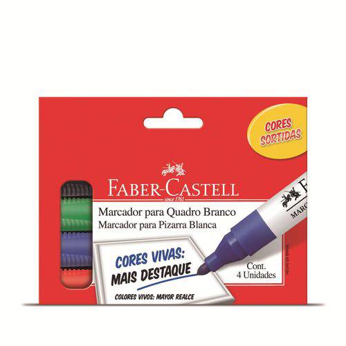 Caneta Quadro Branco Faber Castell Estojo 004 Cores Of/522zf