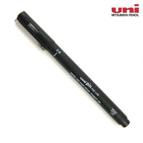 Caneta Uni Pin Fine Line 0.8 Preta - Nanquin Mitsubishi Pencil