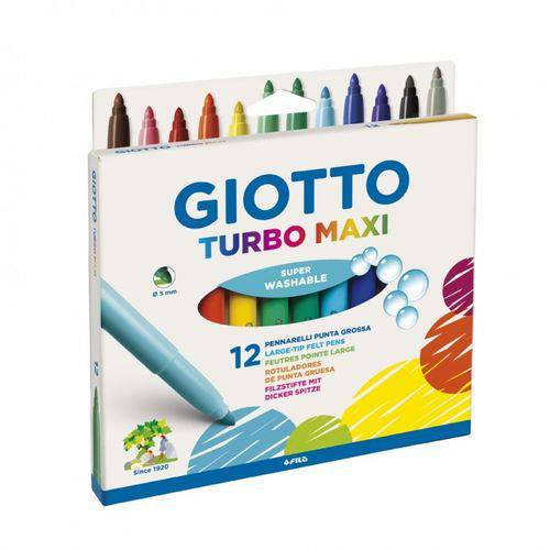 Canetas Hidrográficas Turbo Maxi 12 Cores Giotto