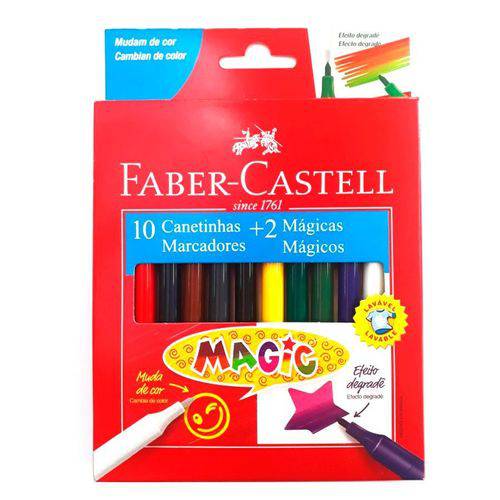 Canetinha Hidrográfica 10+2 Cores Magic Faber Castell