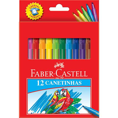 Canetinha Hidrográfica Faber Castell 12 Cores Estojo Cartão