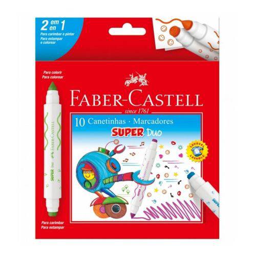 Canetinha Hidrográfica Faber Castell Super Duo 10 Cores