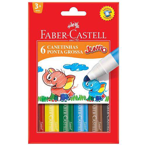 Canetinha Jumbo Faber-castell 06 Cores