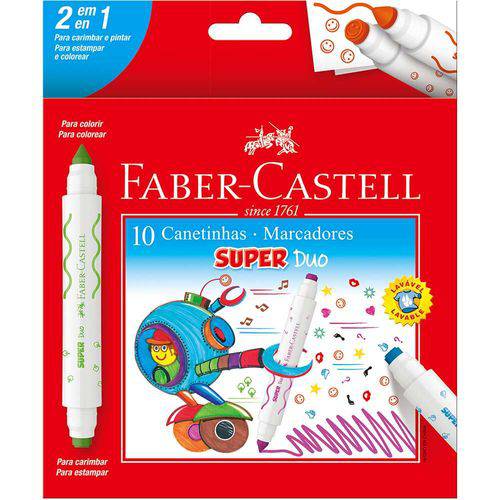 Canetinha Super Duo Faber-Castell 10 Cores
