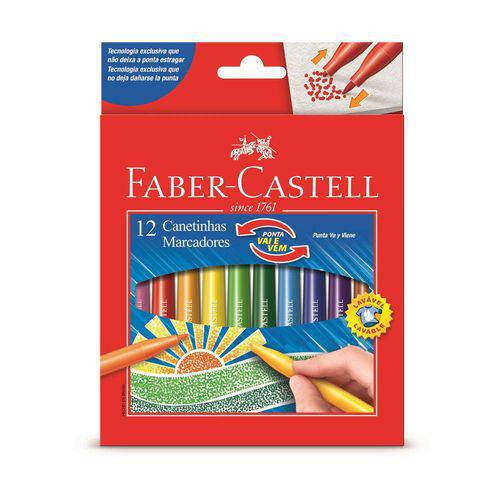 Canetinha Vai e Vem 12 Cores Faber Castell