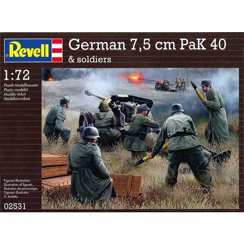 Canhão Anti-tanque PaK 40 7,5 Cm e Figuras de Soldados - 1/72 - Revell 02531