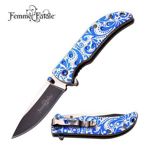 Canivete Assistido Femme Fatale Azul Master Cutlery