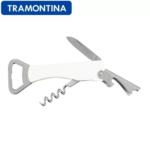 Canivete Inox Abridor/Saca-Rolha Branco Garçom - Tramontina