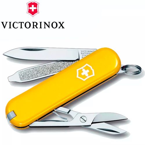 Canivete Inox Multifunção Classic SD Amarelo 7 Funções - Victorinox