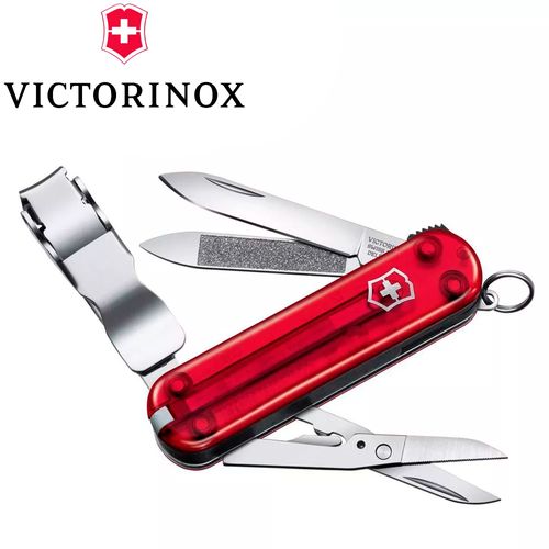 Canivete Inox Multifunção Naiclip Ruby Translúcido 8 Funções - Victorinox