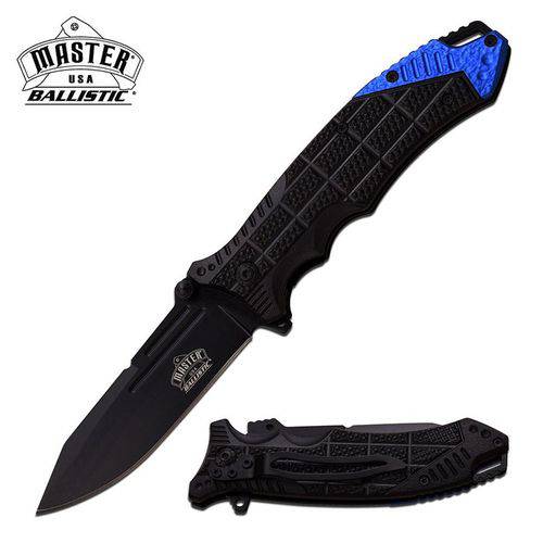 Canivete Master Usa com Abertura Assistida, Talas em Abs e Alumínio Anodizado Azul Master Cutlery