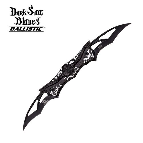 Canivete Morcego Ballistic Duas Lâminas Abertura Assistida - Dark Side Blades