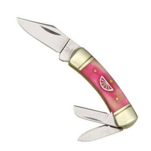 Canivete Tradicional Rosa com 3 Lâminas Crosster