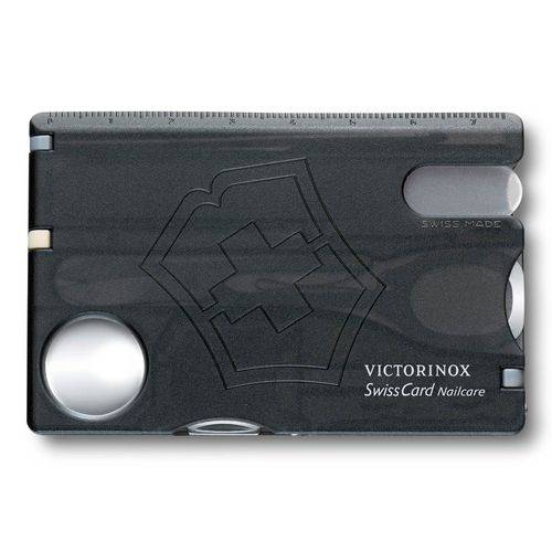 Canivete Victorinox SwissCard Nailcare Preto Translúcido 13 Funções 0.7240.T3