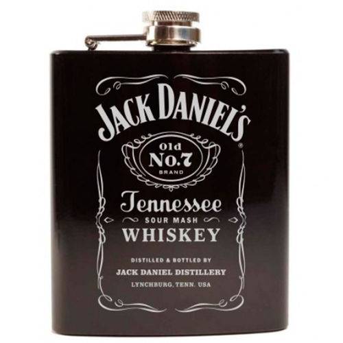 Cantil Porta Bebidas de Bolso Jack Daniels Preto 210 Ml