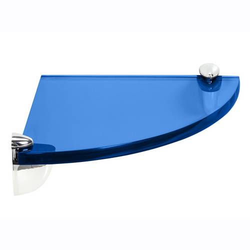 Cantoneira P/ Banheiro Poliester Rondon 25x25cm Azul Translucido