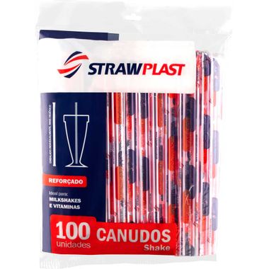 Canudo 8mm Strawplast 100un
