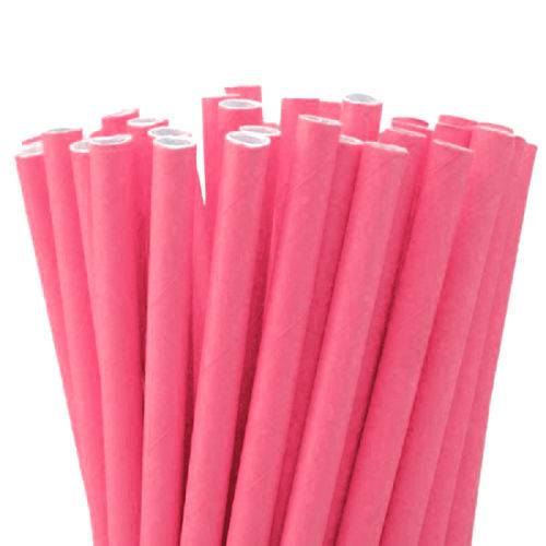 Canudo de Papel Rosa Pink C/20 - Silver Festas